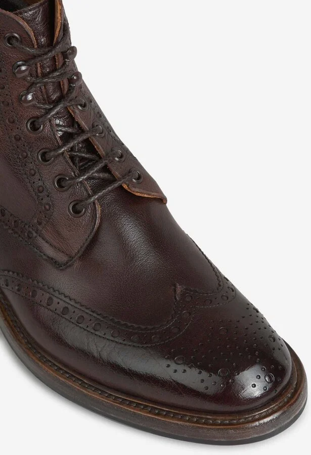 Green George Leather Brogue Ankle Boots - Image 5