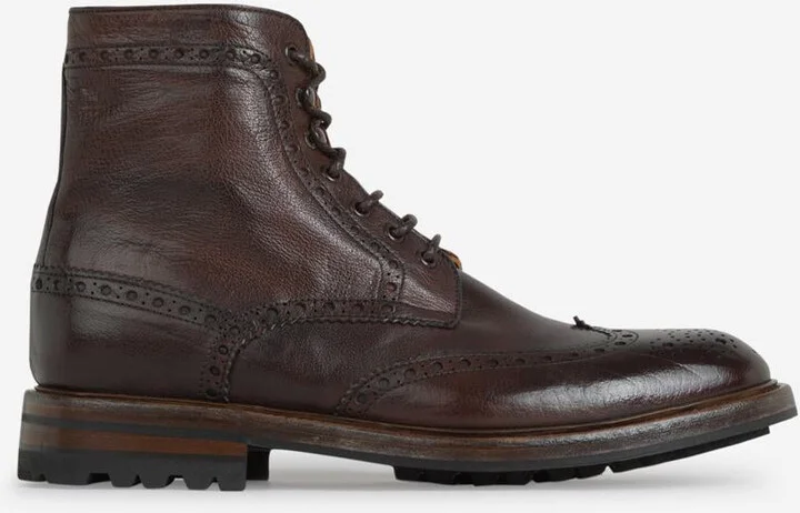 Green George Leather Brogue Ankle Boots