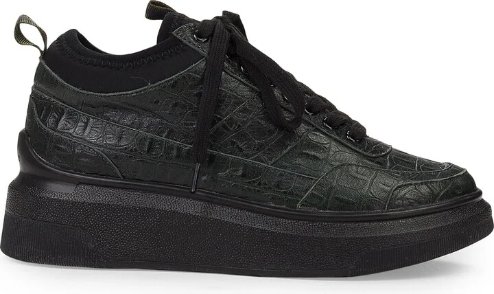 Green Lace Up W/ Neoprene Sneakers