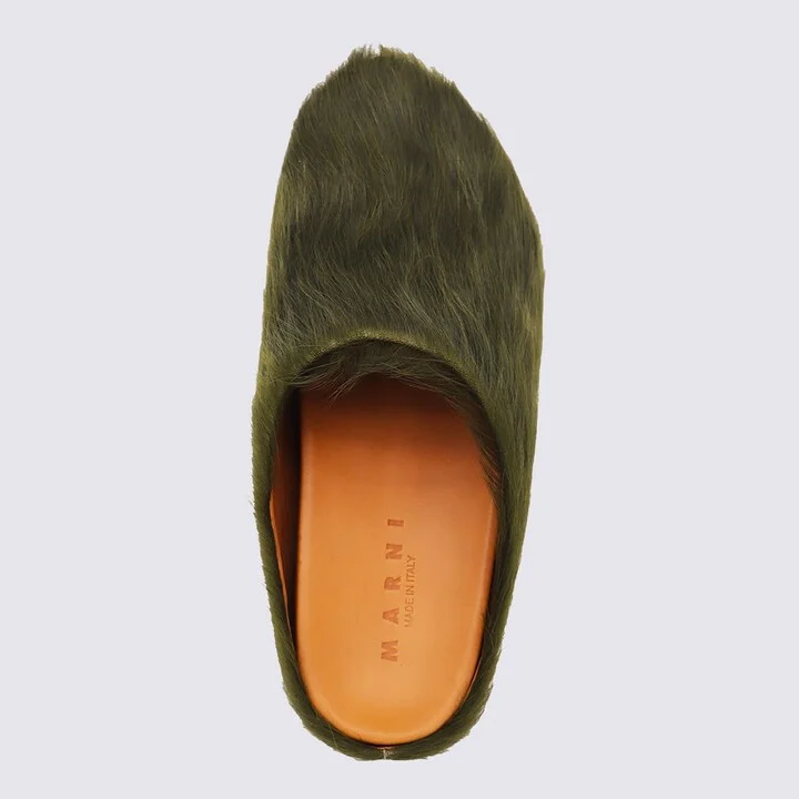 Green Leather Flats - Image 4