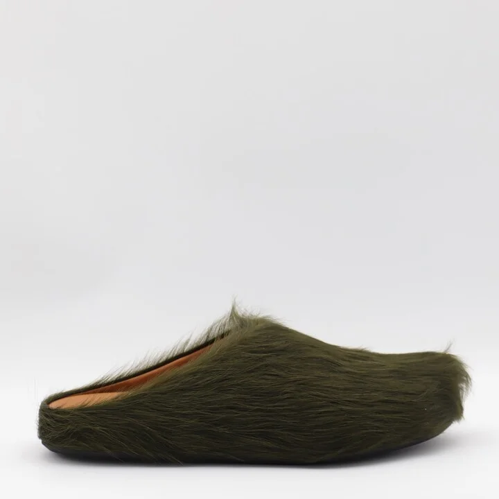 Green Leather Flats