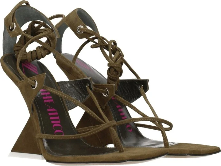 Green Leather Flip-Flop Women's Sandals - Image 2