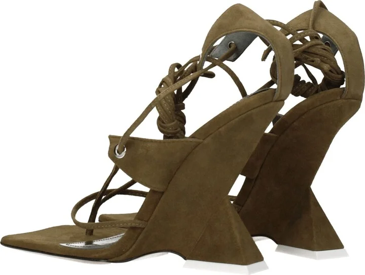 Green Leather Flip-Flop Women's Sandals - Image 4