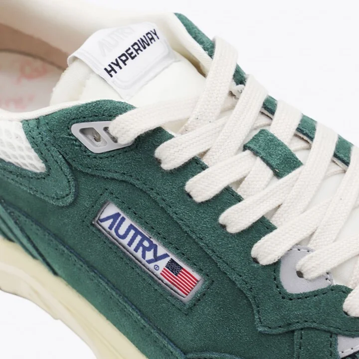 Green Leather Hyperway Sneakers - Image 4