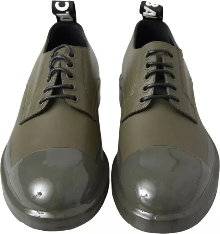 Green Leather Rubber Sole Dress Men's Shoes - Image 2