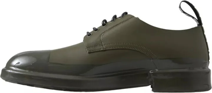 Green Leather Rubber Sole Dress Men's Shoes - Image 4