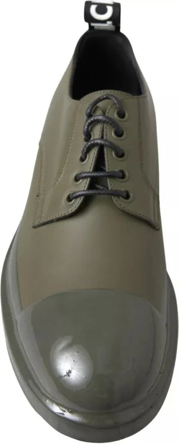 Green Leather Rubber Sole Dress Men's Shoes - Image 5