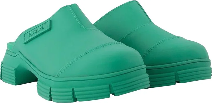 Green Recycled Rubber Retro Mules
