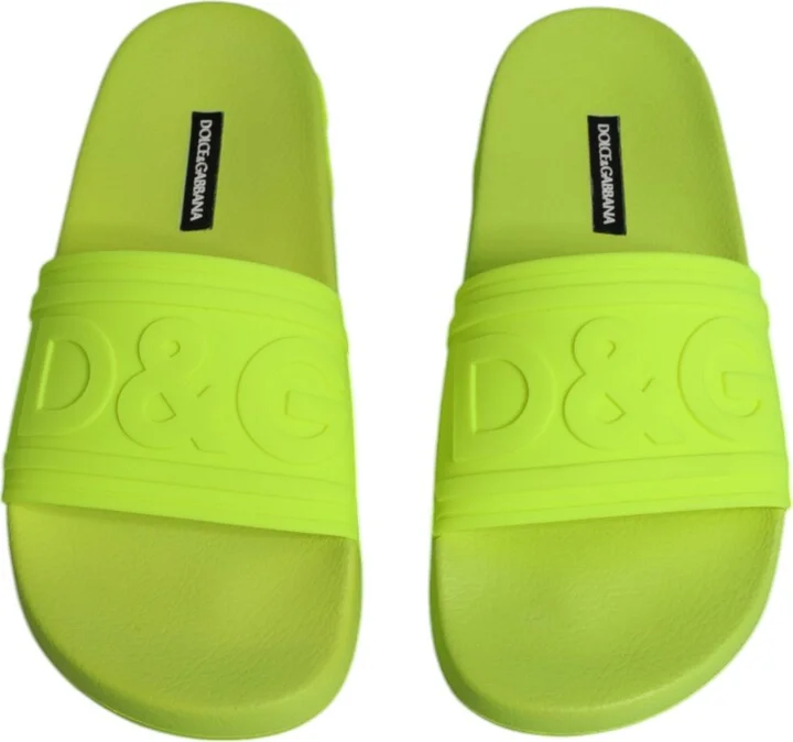Green Rubber Slides Sandals Beachwear Women's Shoes - Image 3