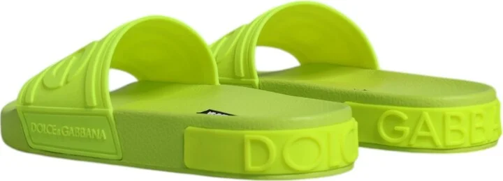 Green Rubber Slides Sandals Beachwear Women's Shoes - Image 5
