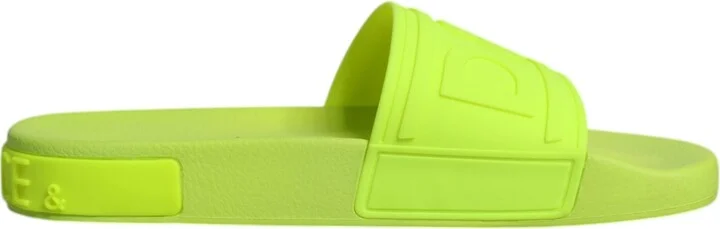 Green Rubber Slides Sandals Beachwear Women's Shoes
