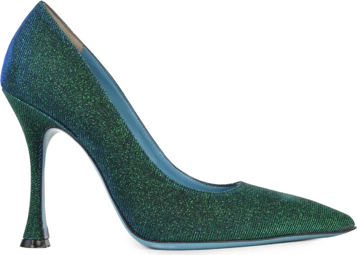 Green Simply Pump Menta Nadia Glitter