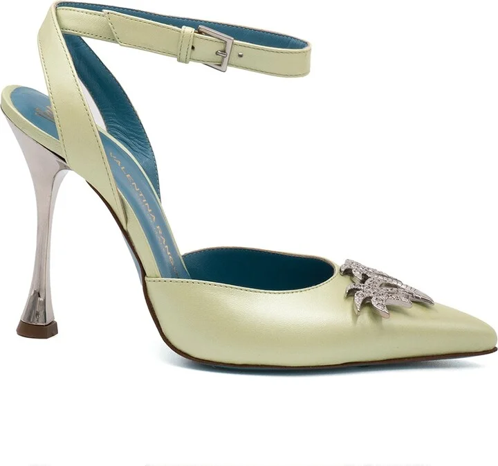 Green Sirena Ankle Pum Esme Pearl Lam