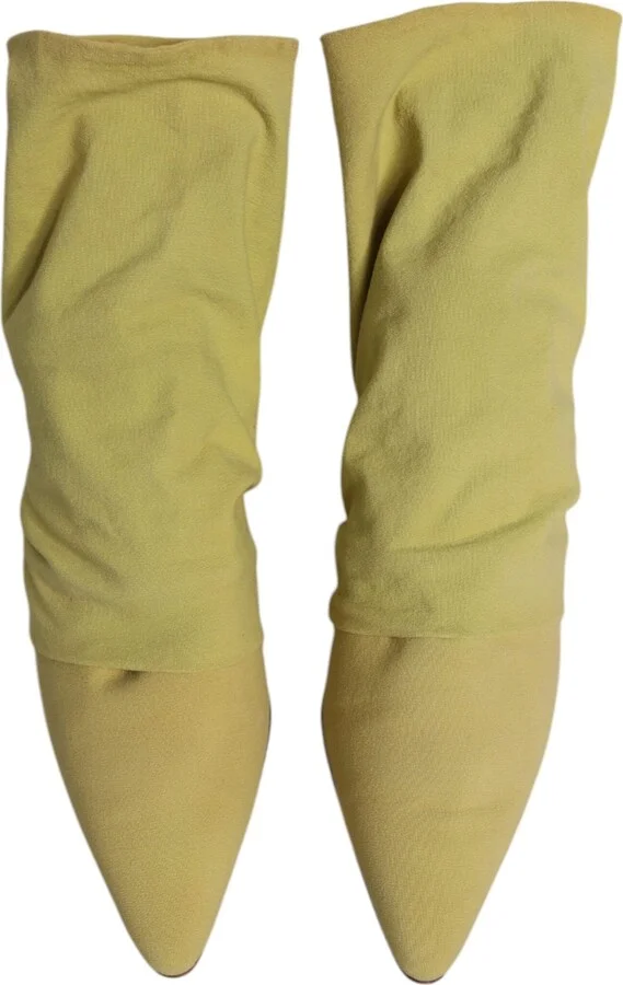 Green Sock Style Heels Ankle Boots Women's Shoes (Pre-Owned) - Image 3