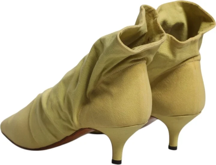 Green Sock Style Heels Ankle Boots Women's Shoes (Pre-Owned) - Image 5