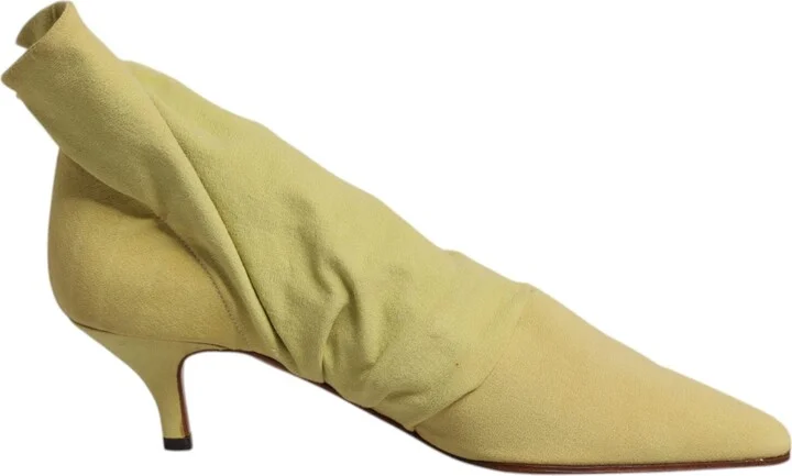 Green Sock Style Heels Ankle Boots Women's Shoes (Pre-Owned)