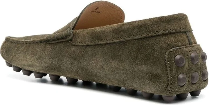 Green Suede Bubble Gommino Driving Shoes - Image 3