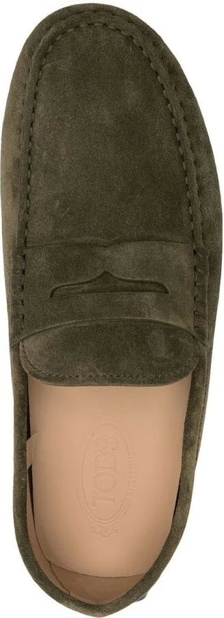 Green Suede Bubble Gommino Driving Shoes - Image 4