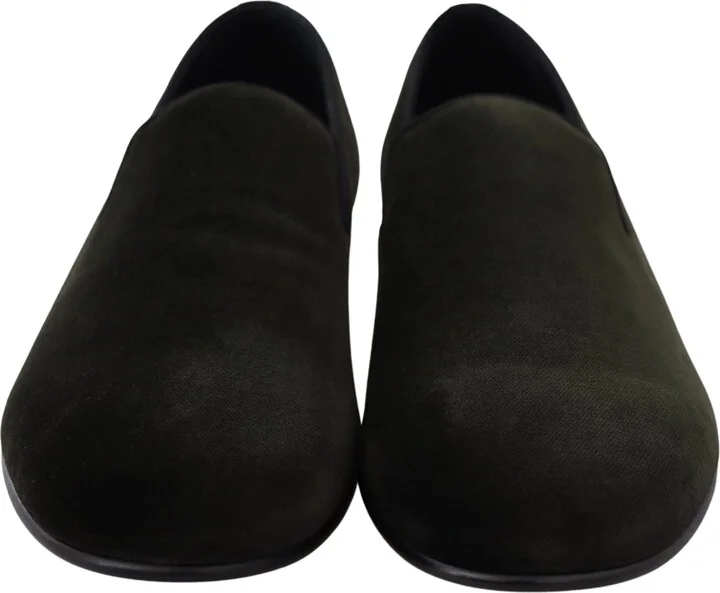 Green Velvet Slip On Mens Loafers Men's Shoes - Image 4