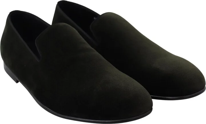 Green Velvet Slip On Mens Loafers Men's Shoes - Image 5