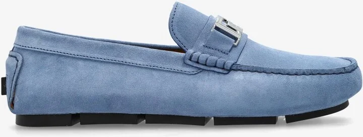Grega Plaque Suede Loafers