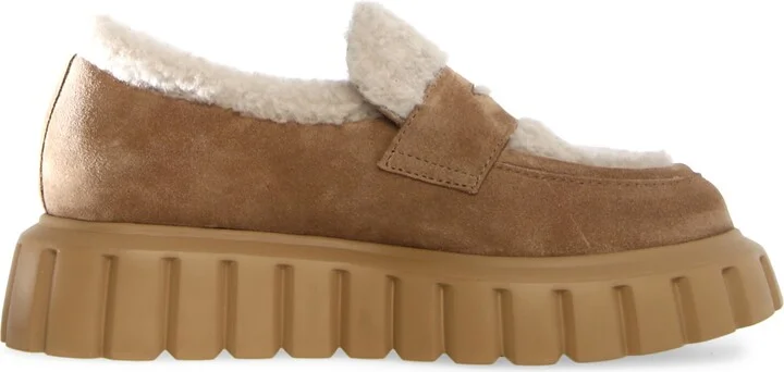 Grenelle Genuine Shearling & Suede Platform Loafer - Image 2