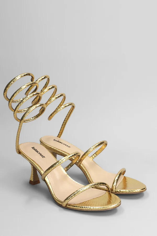 Greta 65 Sandals In Gold Leather - Image 2