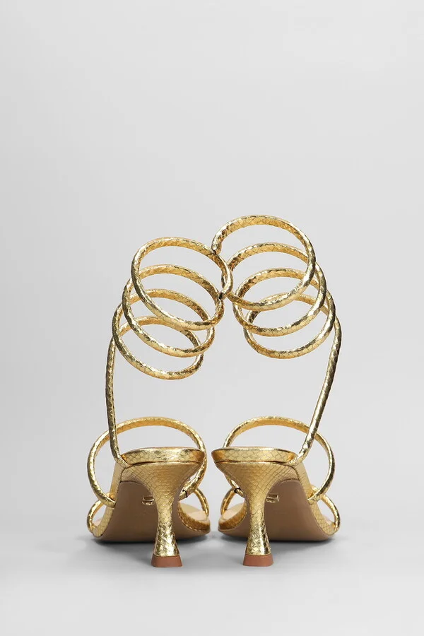Greta 65 Sandals In Gold Leather - Image 4