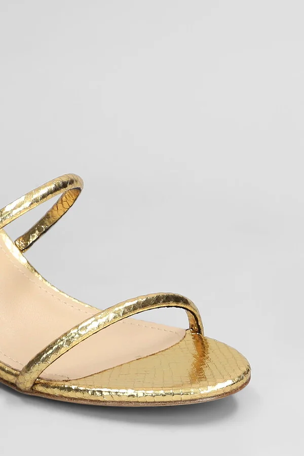 Greta 65 Sandals In Gold Leather - Image 5