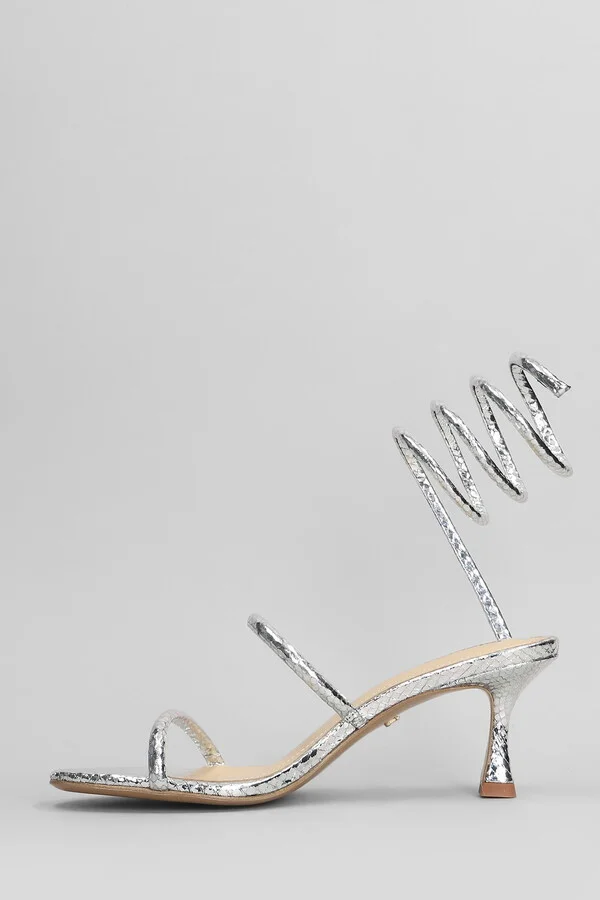 Greta 65 Sandals In Silver Leather - Image 3