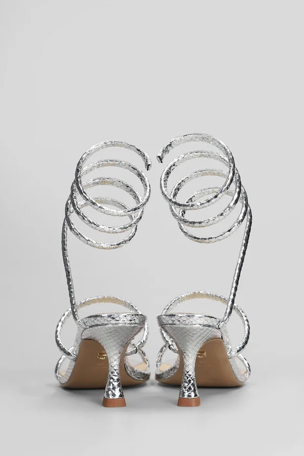 Greta 65 Sandals In Silver Leather - Image 4