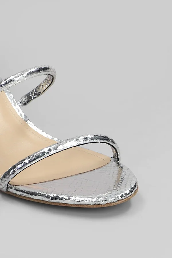 Greta 65 Sandals In Silver Leather - Image 5