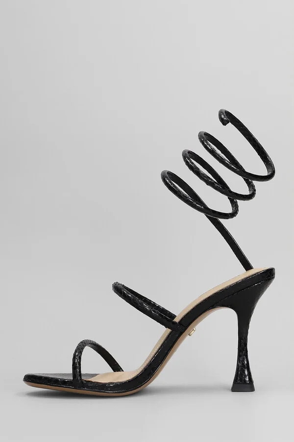 Greta 95 Sandals In Black Leather - Image 3