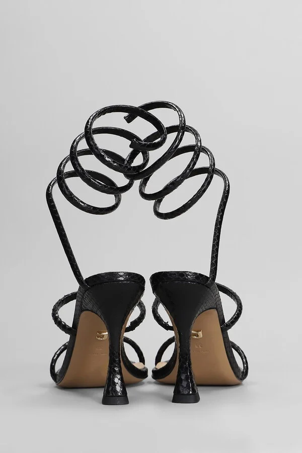 Greta 95 Sandals In Black Leather - Image 4