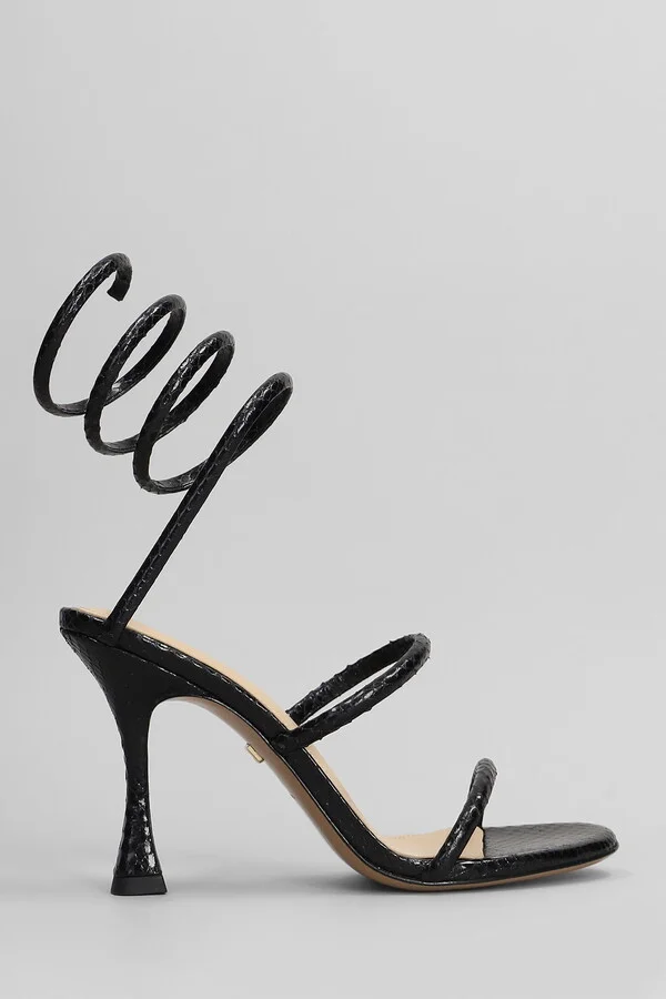 Greta 95 Sandals In Black Leather