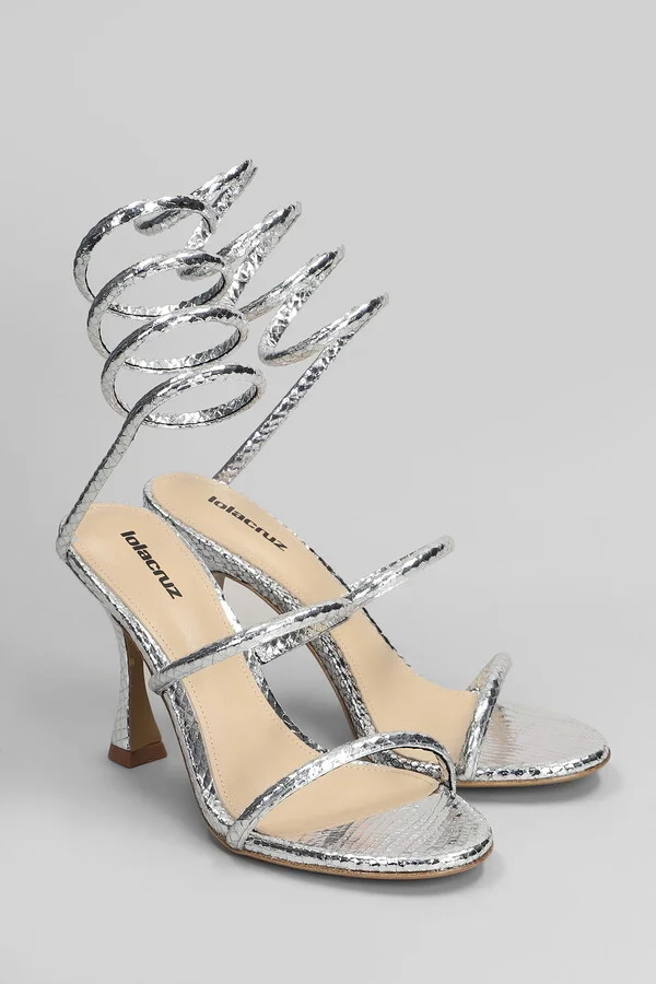 Greta 95 Sandals In Silver Leather - Image 2