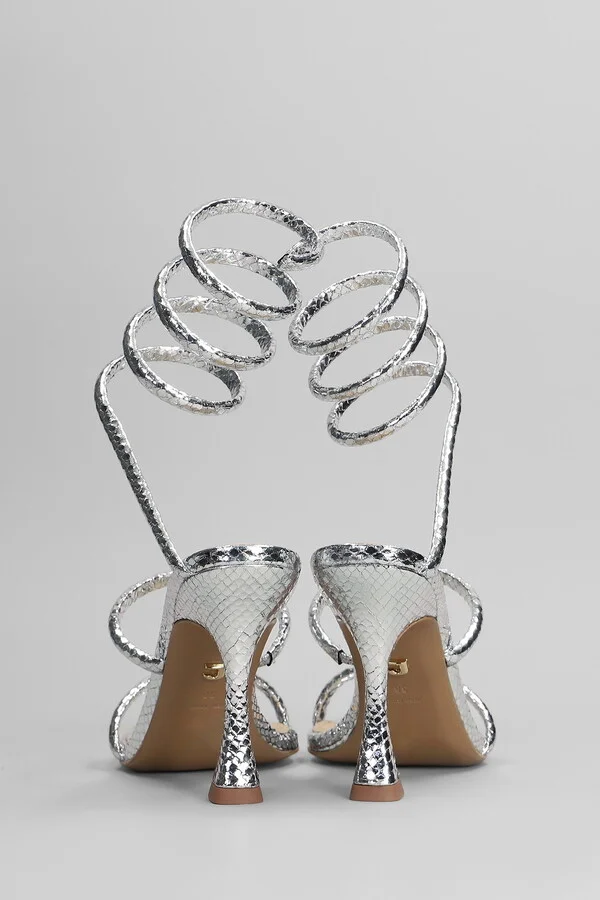 Greta 95 Sandals In Silver Leather - Image 4