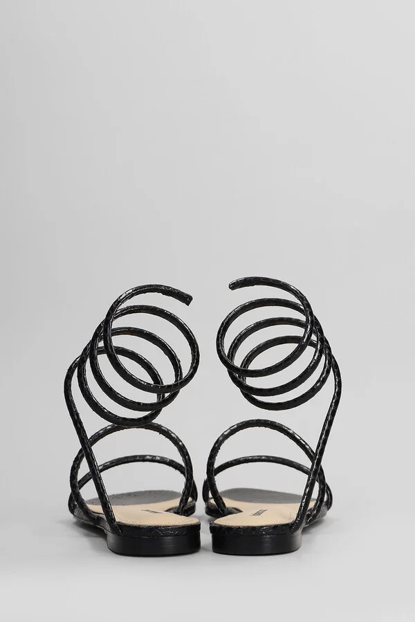 Greta Flat Flats In Black Leather - Image 4