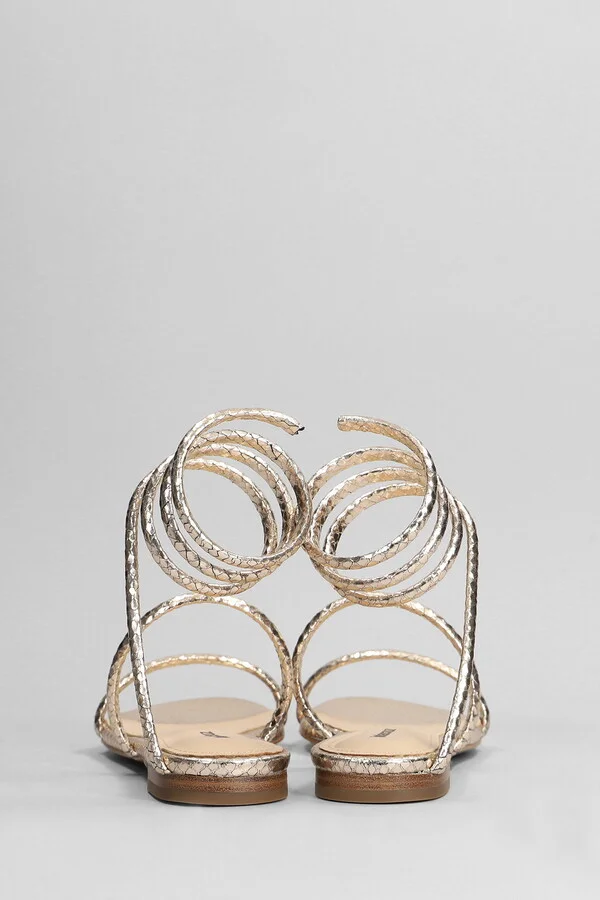 Greta Flat Flats In Gold Leather - Image 4