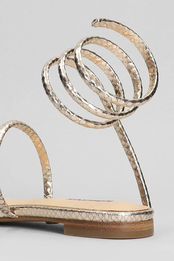 Greta Flat Flats In Gold Leather - Image 5