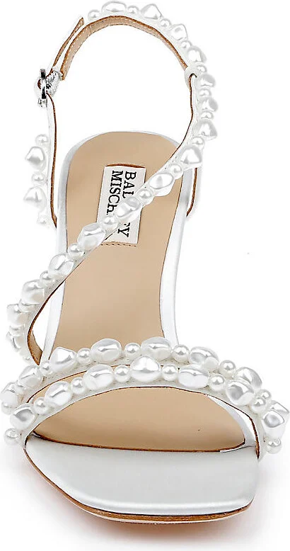 Gretta Pearl Strappy Mid Heel Sandals - Image 2