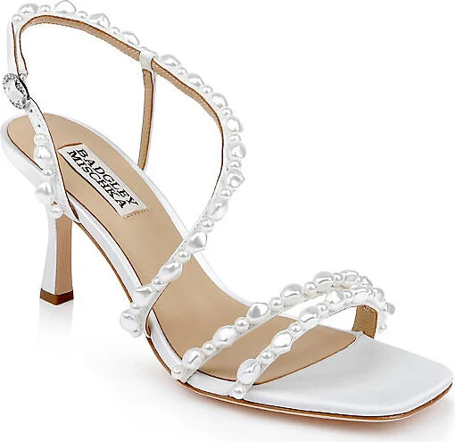 Gretta Pearl Strappy Mid Heel Sandals
