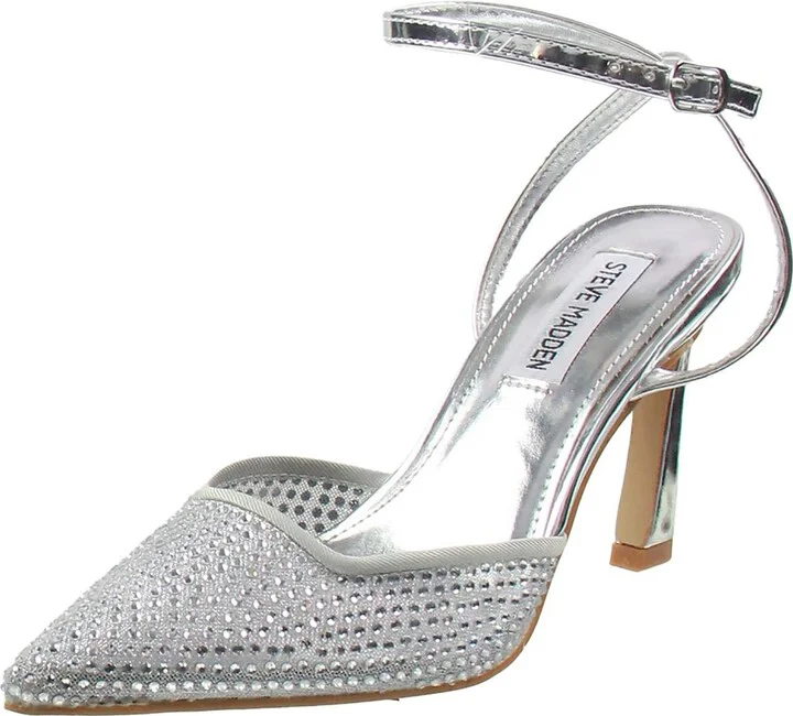 Gretzkey Womens Rhinestone Patent Ankle Strap