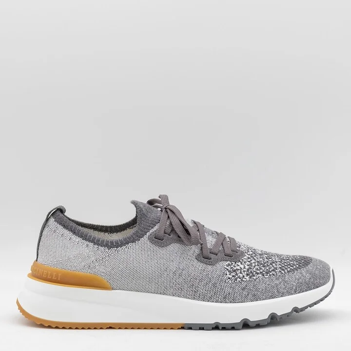 Grey And White Canvas Sneakers