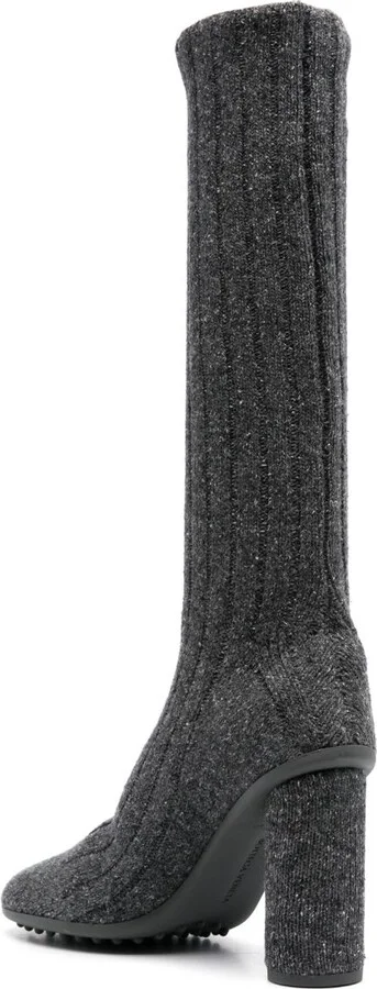 Grey Atomic 90 Ribbed-Knit Boots - Image 3