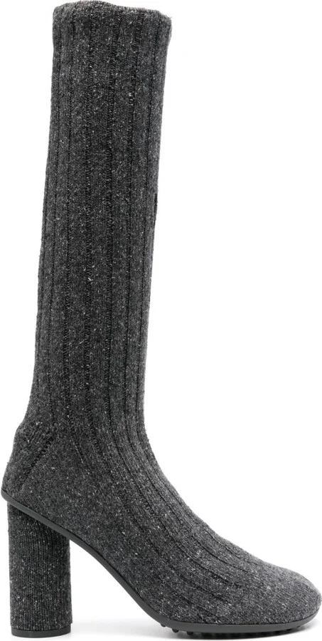 Grey Atomic 90 Ribbed-Knit Boots