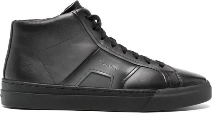 Grey Calf Leather Sneaker With Logo