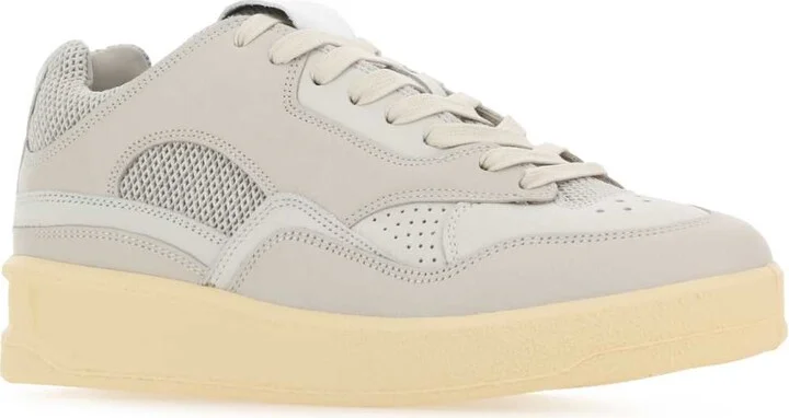 Grey Canvas And Rubber Basket Sneakers - Image 2