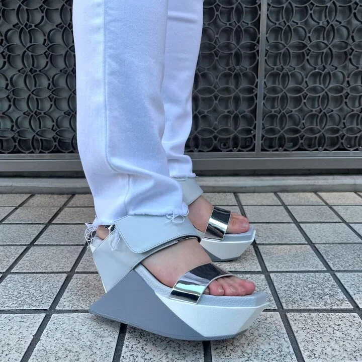 Grey Delta Wedge Sandal - Irony - Image 2