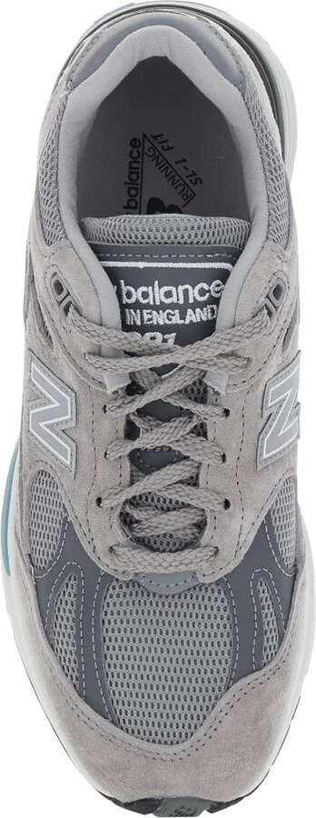 Grey Low Top Sneakers With Logo Detail In Suede And Tech Fabric Unisex - Image 4